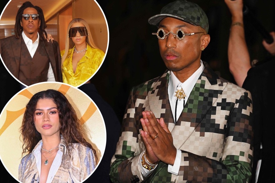 All the celebrities at Pharrell Williams' first Louis Vuitton show: Zendaya, Beyoncé, more