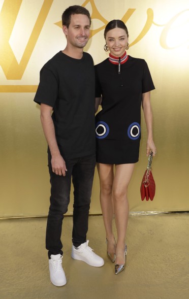 Evan Spiegel Miranda Kerr Paris Fashion Week Louis Vuitton