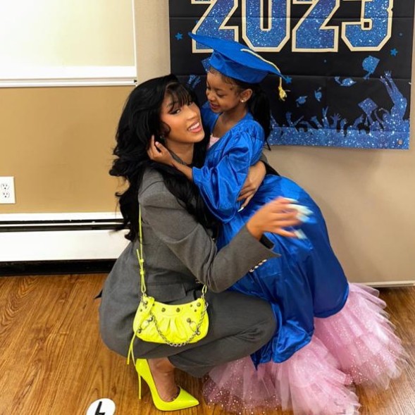 Cardi B celebrating Kulture's graduation. 